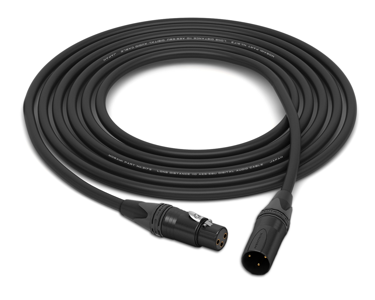 Câble Mogami XLR male / Bantam male de 3m Couleur Noir
