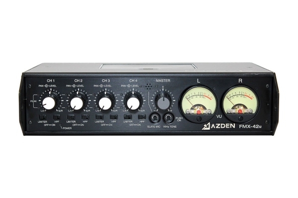 Azden FMX-42U 4-Channel Microphone Field Mixer with USB Digital Audio ...